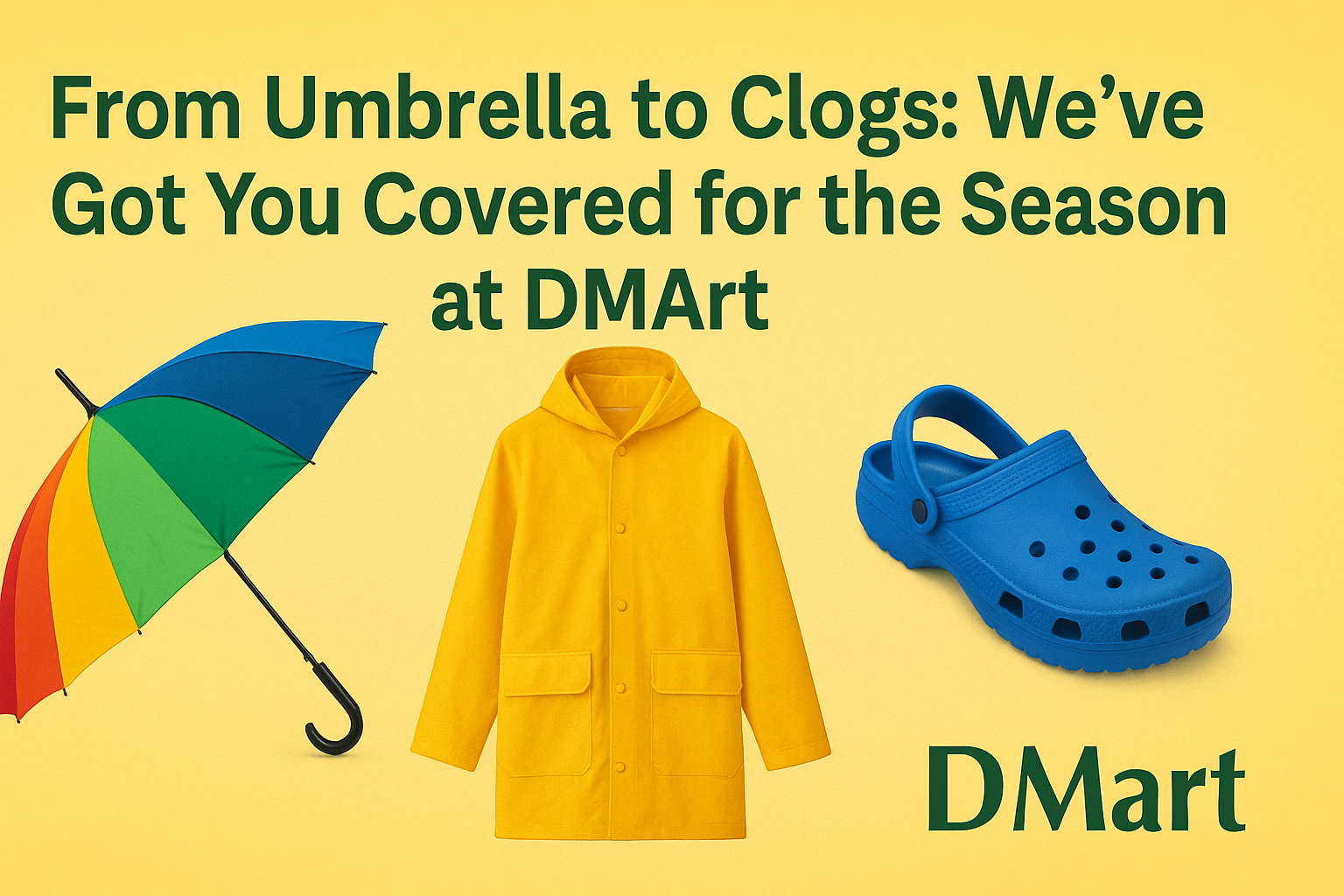 DMart Monsoon Essentials 2025: From Umbrellas to Clogs – Best Seasonal Picks